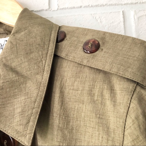 Vintage neutral taupe full length trench coat L - Picture 9 of 14